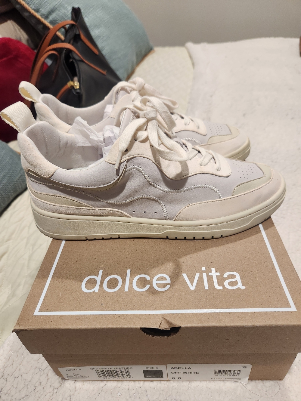 Dolce Vita Off White Adella Women's Low-Top Sneakers